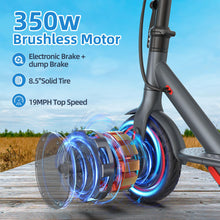 Load image into Gallery viewer, Electric Scooter Adults, Powerful 350W E-Scooter, Max 19 Mph & 19-23 Miles Range Scooters, Folding Scooters with 8.5" Solid Tires