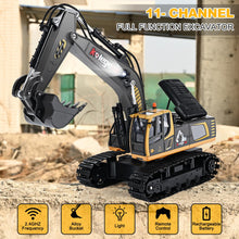 Load image into Gallery viewer, Remote Control Excavator Toy 16 Inch, 11 Channel RC Construction Vehicles Hydraulic Haulers Digger Toys