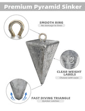 Load image into Gallery viewer, BLUEWING 6lb Box Pyramid Sinkers Lead Fishing Weights for Saltwater, 16oz, 6 Pack
