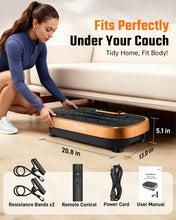 Load image into Gallery viewer, Vibration Plate Exercise Machine for Weight Loss and Lymphatic Drainage - 330lb Vibrating Platform for Home Gym Workout, Full Body Shaker Pilates Equipment with 2 Bands for Women and Men - Gold