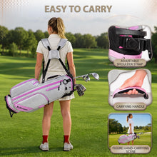 Load image into Gallery viewer, XDriveMax Women's Complete Golf Clubs Set (11-Piece Package), Right Handed, Lightweight Graphite Shafts, 460cc Driver, 3 Wood, Hybrid, 5-9 Iron+PW+SW, Putter, Stand Bag - Silver & Pink