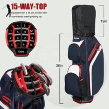 Load image into Gallery viewer, Beutyal 15-Way Golf Cart Bag, Lightweight Golf Club Bag for Men with Cooler