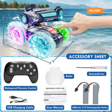 Load image into Gallery viewer, Castle Amphibious Remote Control Car, 4WD RC Cars for Boys Age 8-12 with Water Gun, Remote Control Boat for Kids, Toys