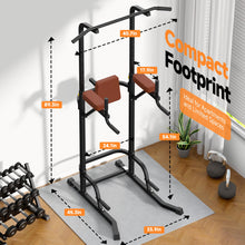 Load image into Gallery viewer, Power Tower Pull Up Station for Home Gym, Dip Station with Splayed H-Shaped Base, 440LBS Capacity