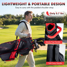 Load image into Gallery viewer, Tangkula Golf Cart Bag with 14-Way Full Length Dividers (Red)