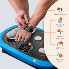 Load image into Gallery viewer, LifePro Rumblex Plus 4D Vibration Plate Exercise Machine - Triple Motor Oscillation, Linear, Pulsation + 3D/4D Motion Vibration Platform/Whole Body Vibration Machine for Weight Loss & Shaping. (Blue)