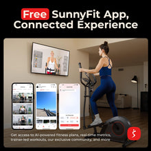 Load image into Gallery viewer, Sunny Health & Fitness Smart Elliptical Machine - Black