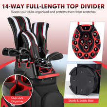 Load image into Gallery viewer, Tangkula Golf Cart Bag with 14-Way Full Length Dividers (Red)