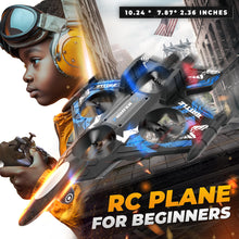 Load image into Gallery viewer, 360° Flip Fighter Jet Toy with Colorful LED Navigation Lights Blue, Toys for ages 8-13