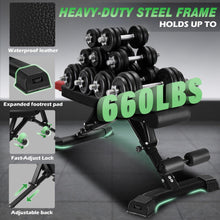 Load image into Gallery viewer, HEMERIS Adjustable Weight Bench 32 In Backrest, Foldable Workout Bench for home gym 660 LBS Incline/Decline Bench Press Exercise Equipment 85°to -30°FID Strength Weight Training(Black)
