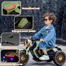 Load image into Gallery viewer, Kids Ride On Motorcycle, 6V Electric Battery Powered Dirtbike with Forward/Backward Functionality, Light, White
