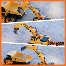 Load image into Gallery viewer, RC Toys Construction Excavator Car: Kids Birthday Gift for Boys Girls 4 5 6 7 8 9+ Year Old Truck Dump