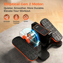 Load image into Gallery viewer, ESL Under Desk Elliptical - Portable Leg Exerciser with Pedal Strap for Seniors, Compact Seated Elliptical with Remote Control, LCD Display Electric Elliptical (New Black Style with 2 Pedal Straps)