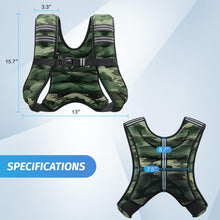 Load image into Gallery viewer, ZELUS Weighted Vest, 6lb/8lb/12lb/16lb/20lb/25lb/30lb Weight Vest for Men Women with Storage Pocket & Reflective Strips for Workout Strength Training Running Muscle Building, Forest Green Camo (12 lb)