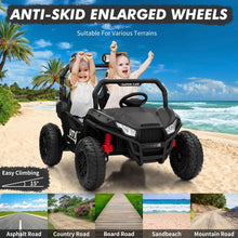 Load image into Gallery viewer, 24V 2 Seater UTV Ride on Toys for Kids 3-8, Remote Control Car with 17" Large Tires, LED Lights & Music, 2-Speed Gearbox, Black
