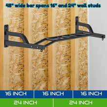 Load image into Gallery viewer, SELEWARE 48'' Multi-grip Pull Up Bar with Hangers - Black