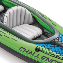 Load image into Gallery viewer, INTEX Challenger Inflatable Kayak Series: Includes Deluxe 86in Kayak Paddles and High-Output Pump – SuperStrong PVC – Adjustable Seat with Backrest – Removable Skeg – Cargo Storage Net
