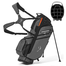 Load image into Gallery viewer, ANNCORD Golf Stand Bag 14 Way Top Dividers Full-Length with Stand, 7 Pockets, Lightweight Golf Bag for Men, Dual Strap, Rain Hood, Portable Golf Club Bag for Men Women, Gray/Black