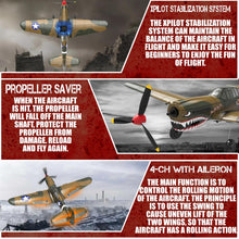 Load image into Gallery viewer, RC Plane 4 Channel Remote Control Airplane - Ready to Fly P-40 Warhawk RC Airplane for Beginners Adult with Xpilot Stabilization System