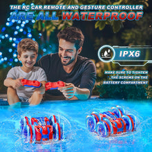Load image into Gallery viewer, Waterproof Remote Control Car,4WD Amphibious 2.4 GHz RC Car Remote Control Boat,360°Rotation RC Stunt with LED Lights