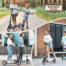 Load image into Gallery viewer, Kick Scooter for Ages 6+,Kid, Teens & Adults. Max Load 240 LBS. Foldable, Lightweight, 8IN Big Wheels for Kids, Teen and Adults