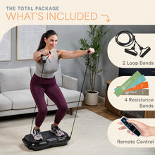 Load image into Gallery viewer, Lifepro Waver Vibration Plate Exercise Machine – High-Intensity Vibration Plate for Lymphatic Drainage – Full-Body Workout Vibrating Platform with Loop Bands – Fitness Equipment for Strength & Toning