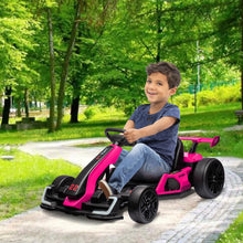 Load image into Gallery viewer, 24V Kids Go Kart,300W Powerful Electric Drift Kart Car with Adjustable Seat, Brake Pedal for Age 6-12,Rose