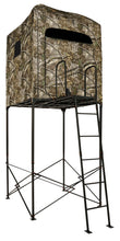 Load image into Gallery viewer, OL'MAN 7’ Base Camp Deluxe Quad Pod Tower with Blind, 2-Man Elevated 5 x 5 Deer Hunting Stand