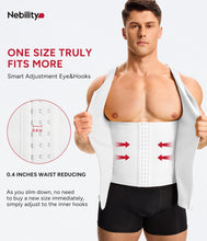 Load image into Gallery viewer, Nebility Mens Shapewear Fajas para Hombres Compression Shirt Men Body Shaper Tank Top Compression Undershirt Vest Sleeveless, White - XL