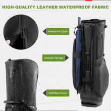 Load image into Gallery viewer, uniHimal Premier 14-Way Golf Stand Bag, Lightweight Leather Classic Black