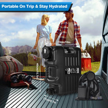 Load image into Gallery viewer, Portable Camping Shower with 5 Gallon Water Jug, 6000mAh Rechargeable Outdoor Camping Shower Kit, IPX7 Waterproof Pump BPA Free Water Containers Camp Essentials Black
