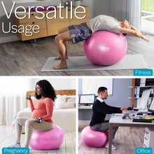Load image into Gallery viewer, Core Balance Exercise Ball for Workouts, Anti-Burst and Slip Resistant, Swiss Yoga Ball (33" / 85cm Pink)