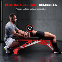 Load image into Gallery viewer, YOLEO Commercial Adjustable Weight Bench - MAX 2300LBS Heavy Duty Workout Bench for Home Gym, Decline/Flat/Incline Bench Press 2.4" Thick Pad (6-Step Assembly) (Weight Bench + 2 Dumbbells)