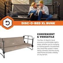 Load image into Gallery viewer, Disc-O-Bed Extra Large Portable Bunk Camping Cots with Carry Bags, Tan