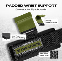 Load image into Gallery viewer, WYOX Weight Lifting Hooks for Men & Women (Pair) β (Army Green)
