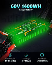Load image into Gallery viewer, Electric Scooter for Adults with Seat, 60V 50MPH High Speed, 6000W Dual Motor 55Miles Long Range, 11'' Tubeless Tires