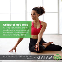 Load image into Gallery viewer, Gaiam Cork Yoga Exercise Mat | Natural Sustainable Cork Resists Sweat and Odors | Non-Slip TPE Backing Prevents Slipping| Great for Hot Yoga, Pilates, Fitness Working Out (68" x 24"x 5mm Thick)