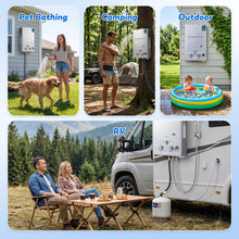 Load image into Gallery viewer, Hapyvergo 8L Portable Propane Water Heater, 2.11 GPM Outdoor Tankless, Digital Display, for Camping, Cabins, Barns