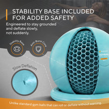 Load image into Gallery viewer, MANTRA SPORTS Yoga Ball Chair - Stability Ball and Exercise with Base for Office Desk -Turquoise