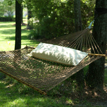 Load image into Gallery viewer, Hatteras Hammocks Deluxe Antique Brown DuraCord Rope Hammock – 13 ft. x 60 in., 2-Person, 450 lb Capacity, Cumaru Spreader Bar, Zinc-Plated Hardware – Handcrafted in the USA