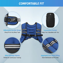 Load image into Gallery viewer, ZELUS Weighted Vest, 6lb/8lb/12lb/16lb/20lb/25lb/30lb Weight Vest with Reflective Stripe for Workout, Strength Training, Running, Fitness, Muscle Building, Weight Loss, Weightlifting, Blue(12 lb)