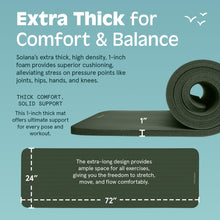 Load image into Gallery viewer, Retrospec Solana Yoga Mat 1" Thick w/Nylon Strap for Men & Women - Non Slip Exercise Mat for Home Yoga, Pilates, Stretching, Floor & Fitness Workouts - Wild Spruce