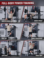 Load image into Gallery viewer, Major Fitness Drone3 Smith Machine, All-in-One Home Gym Power Rack with Cable Crossover, Pull-Up Bars, T-Bar & Squat Station, Heavy-Duty Full-Body Workout for Strength Training (D3SMS-BK (Rack Only)