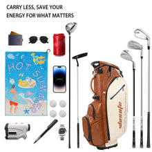 Load image into Gallery viewer, wosofe 14-Way Golf Stand Bag, Waterproof PU Leather, Redbrown Heritage