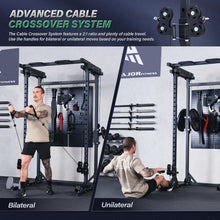 Load image into Gallery viewer, MAJOR FITNESS Drone3 Power Rack, 2500lbs Multi-Function Home Gym Squat Rack with Dual Pulley System, Pull-Up Bar & J-Hooks, Heavy-Duty Steel Frame for Maximum Stability & Strength Training