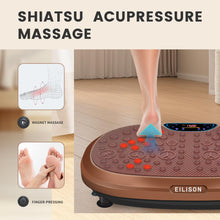 Load image into Gallery viewer, EILISON FitMaxx 3D XL Vibration Plate Exercise Machine - Whole Body Workout Vibration Platform w/Loop Bands - Lymphatic Drainage Machine for Weight Loss, Shaping, Recovery (Fitmaxx Brown, 818)
