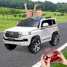 Load image into Gallery viewer, Electric Kids Ride on SUV Car, 2 Seater Truck 12V Licensed Toyota Land Cruiser with Remote Control, White