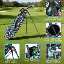 Load image into Gallery viewer, GREEN ACTION Sunday Golf Bag with Strap & Stand, Lightweight Golf Stand Bags with Two-Way Divider/Cooler Pocket, Golf Club Bags Holds 5-6 Clubs for Driving Range, Par 3 and Standard Courses-Colorful