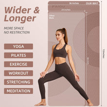 Load image into Gallery viewer, PAIDU Large Yoga Mat, 72" x 36" x 2/5"(10MM) Thick Non-Slip Exercise Mat, SGS-Certified POE Material, Ideal for Home Gym, Yoga, Pilates, Fitness Workouts & Floor Mat (Brown - Double C)