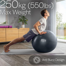 Load image into Gallery viewer, Core Balance Exercise Ball for Workouts, Anti-Burst and Slip Resistant, Swiss Yoga Ball (33" / 85cm Black)